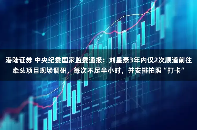 港陆证券 中央纪委国家监委通报：刘星泰3年内仅2次顺道前往牵头项目现场调研，每次不足半小时，并安排拍照“打卡”